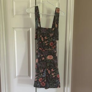 Floral Black Sleeveless Romper